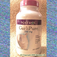 Natrol GarliPure garlic 200 CAPSULES sulfer immune cold